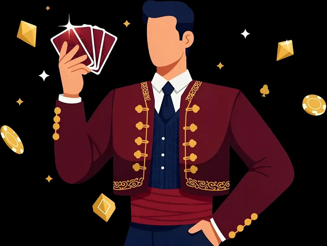 businessman holding playing cards
